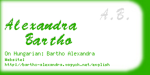 alexandra bartho business card